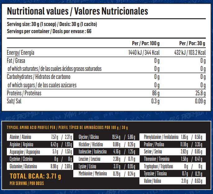 BEEF PROTEIN YAVA LABS - 2KG